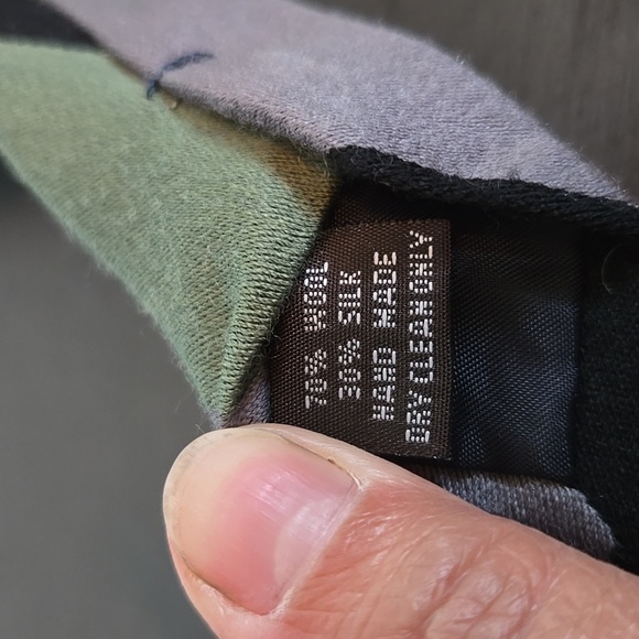 The Tie Bar Green, Gray, Black Tie Wool And Silk Blend - Picture 5 of 5